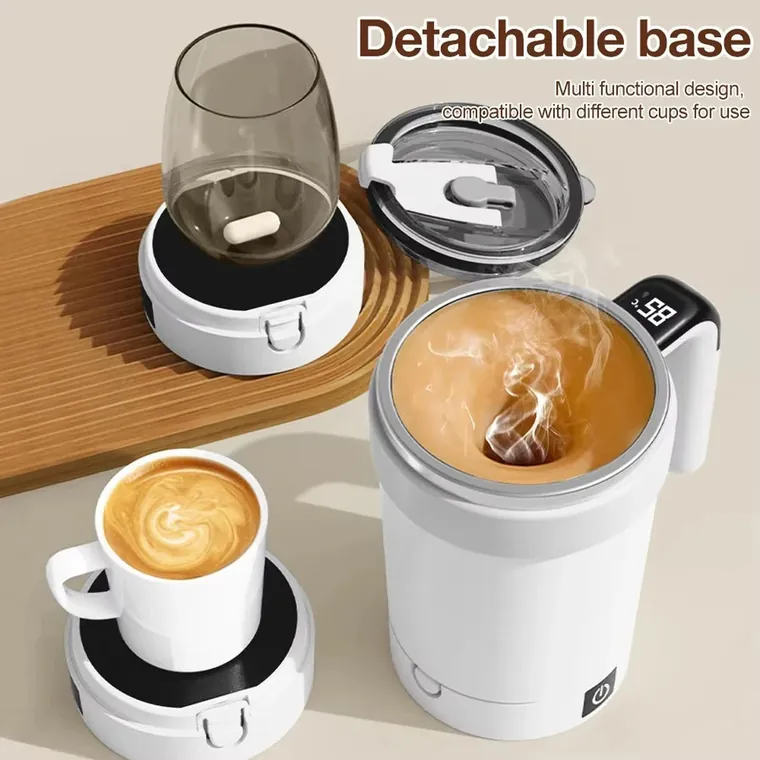 Self-Stirring Magnetic Mug with LED Temperature Display